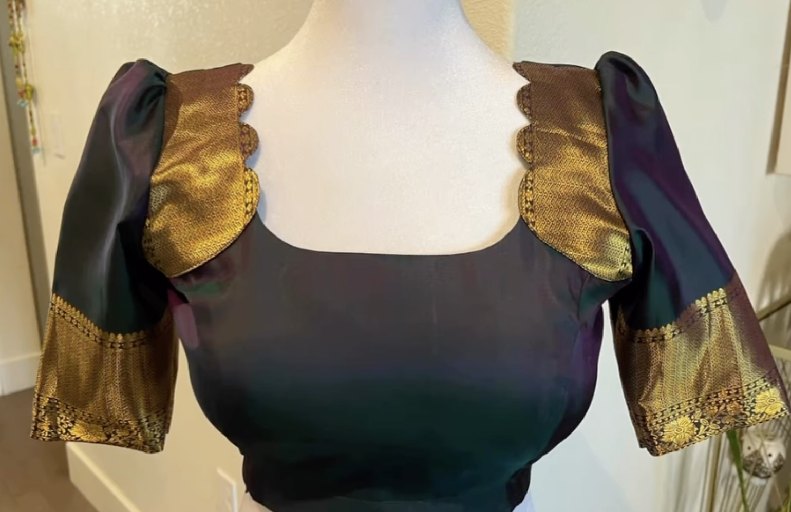 Black Zari Border Blouse