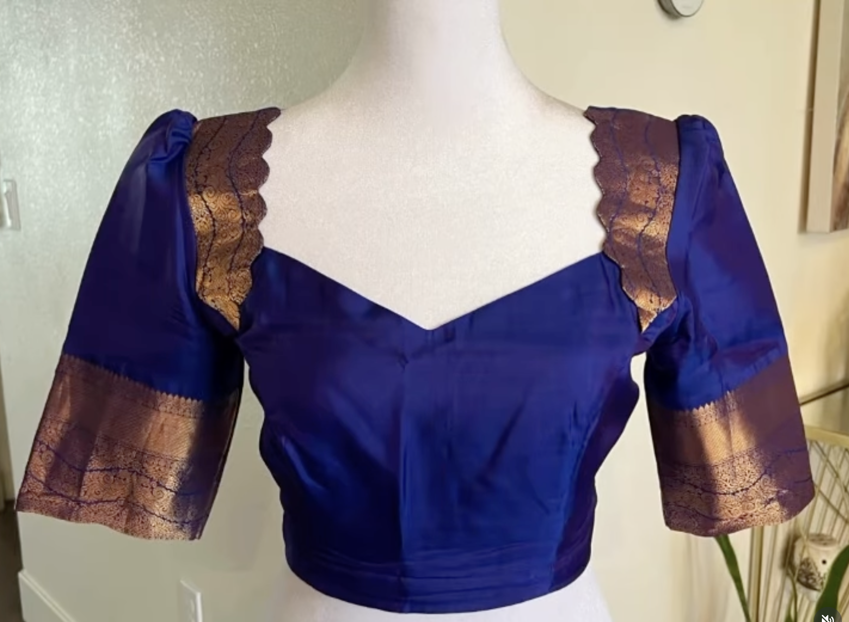 Royal Blue Sweetheart Blouse