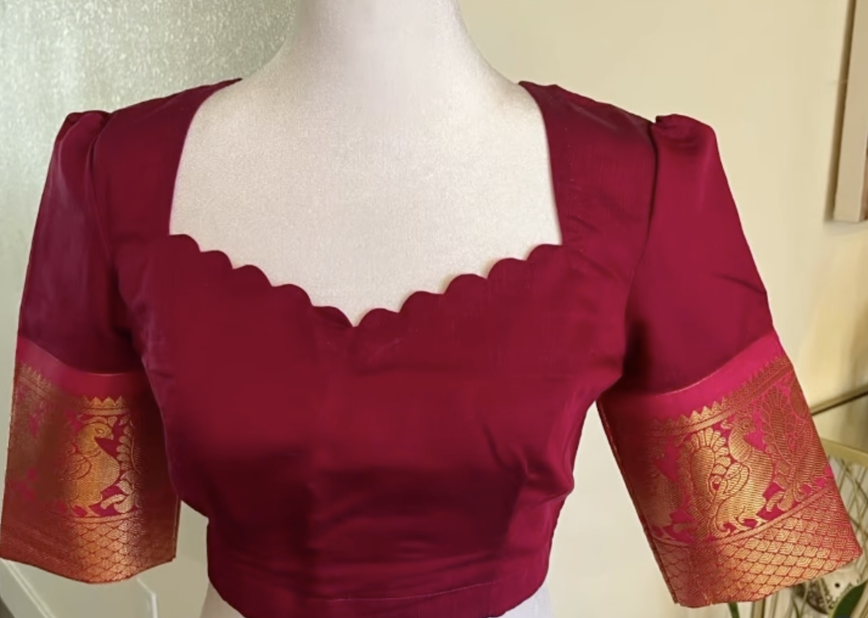 Kalamkari V Back Blouse
