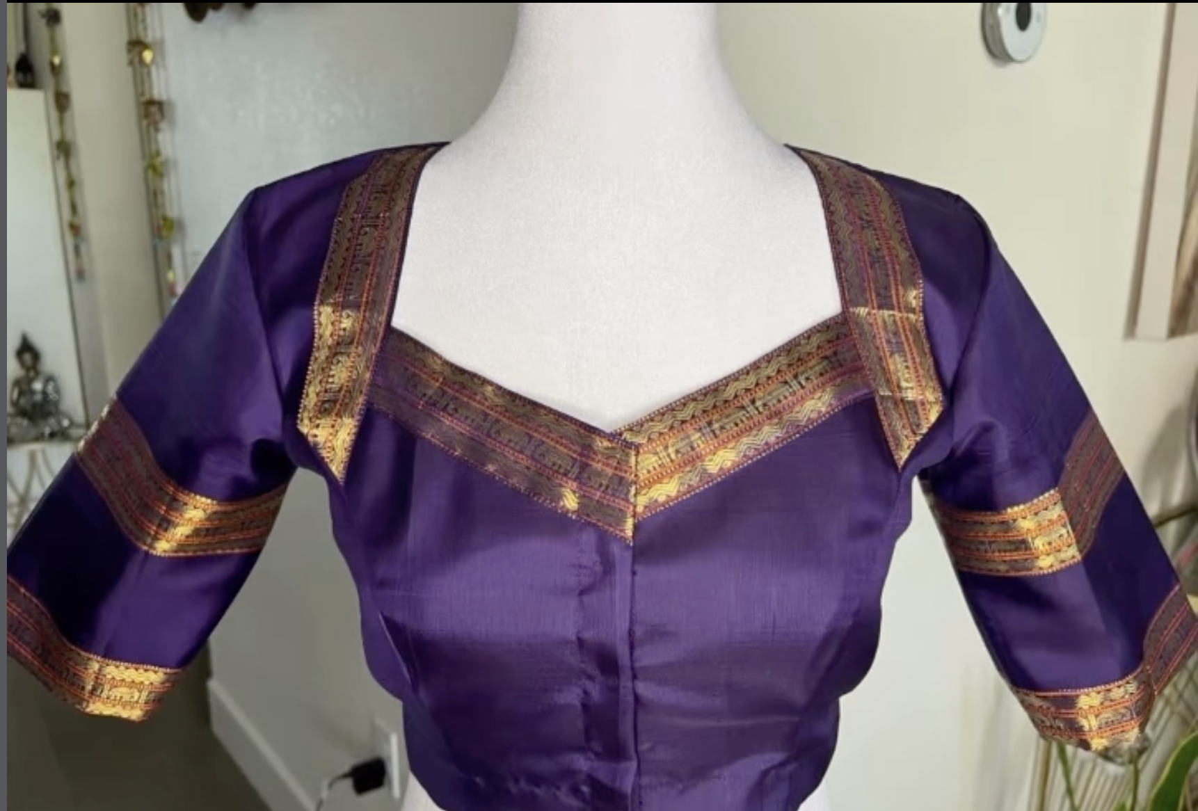 Magenta Brocade Blouse